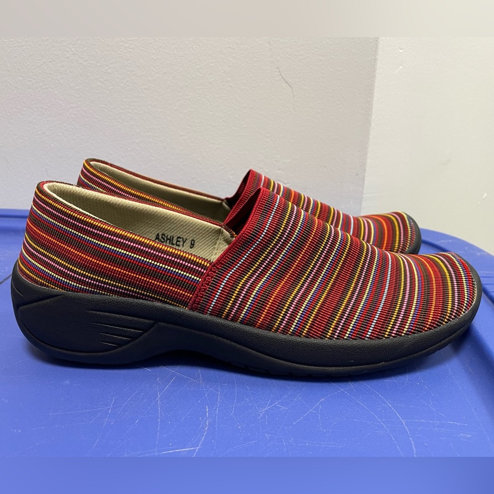 Corkys Slip-On Flats in Red Multi-Stripe